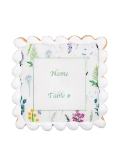Floral Multicolor Name Plate Sugar Cookies, Set of 12