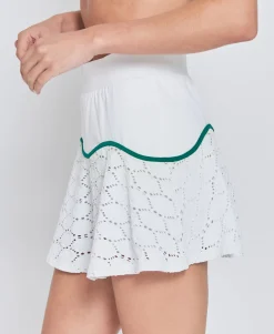 Floral Team Skort in White & Green