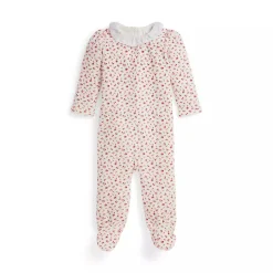 Floral Velour Footed Coverall
