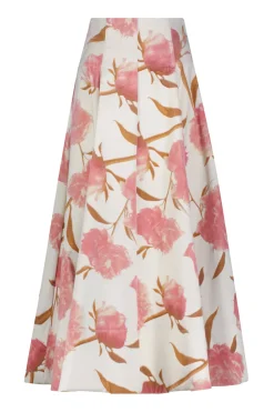 Floral Velvet Parker Skirt in Pink Multi