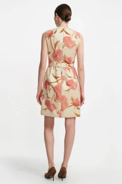 Floral Velvet Sleeveless Mini Dress in Pink Multi