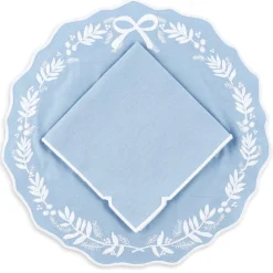 Florence Placemat and Napkin Set in Dusty Blue, OTM Exclusive