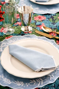 Florence Placemat and Napkin Set in Dusty Blue, OTM Exclusive