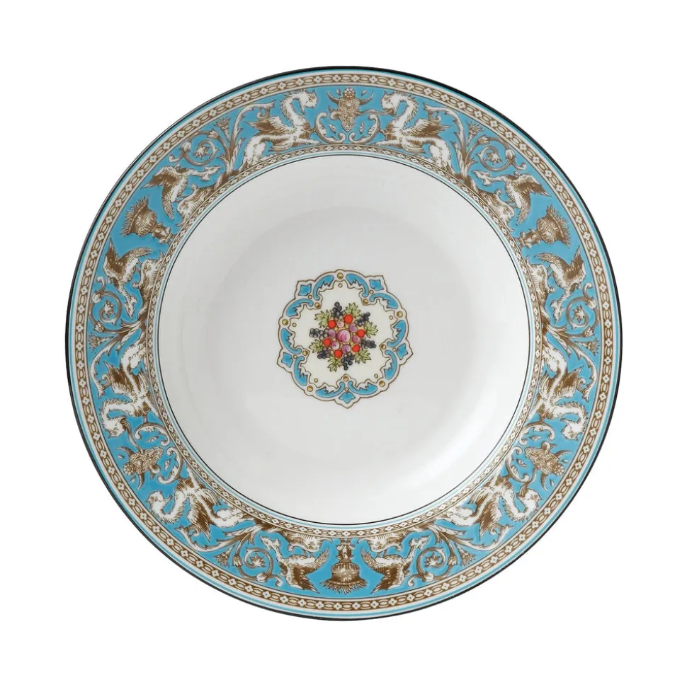 Florentine Turquoise Rim Soup 9"