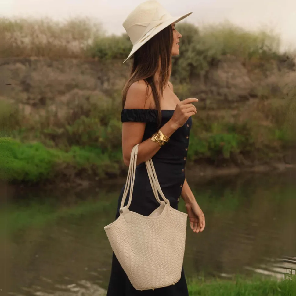 Flow Midi Handbag in Ivory