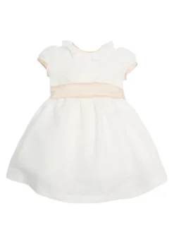 Flower Girl Dress in Ivory with Pink Silk Sash