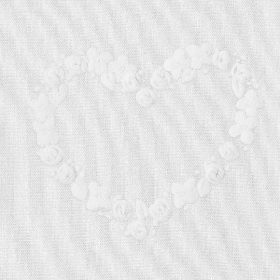 Flower Heart White Hand Towel