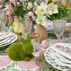 Flowers & Vines Tablecloth in Pink and Green