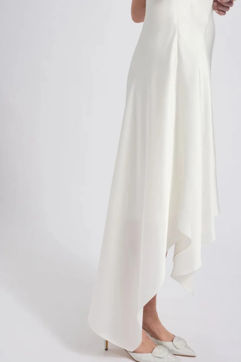 Fluid Satin Asymmetric Dress