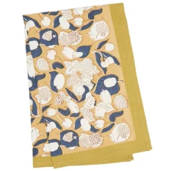 Forest Harves Tea Towels in Mustard & Blue, Set of 3