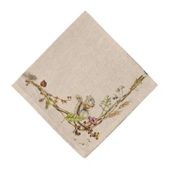 Forest Walk Café Au Lait Napkin with Animals
