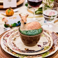 Forest Walk Deer Bowl with Lid in Multi