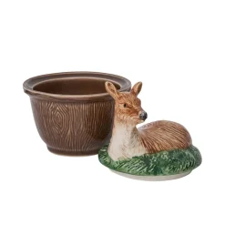 Forest Walk Deer Bowl with Lid in Multi