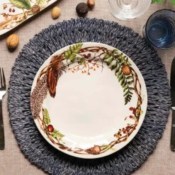 Forest Walk Dinner Plate in Café Au Lait