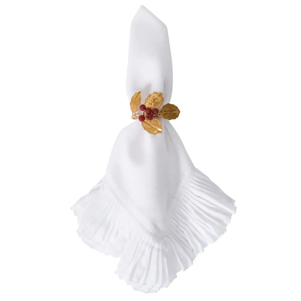 Forest Walk Holly with Berries Napkin Ring in Multi