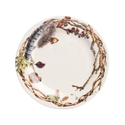 Forest Walk Party Plate in Café Au Lait, Set of 4