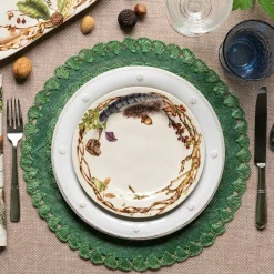 Forest Walk Party Plate in Café Au Lait, Set of 4