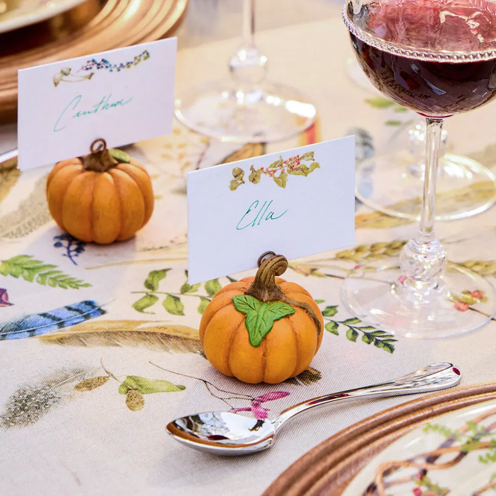 Forest Walk Pumpkin Place Card Holder in Multi, Set of 4
