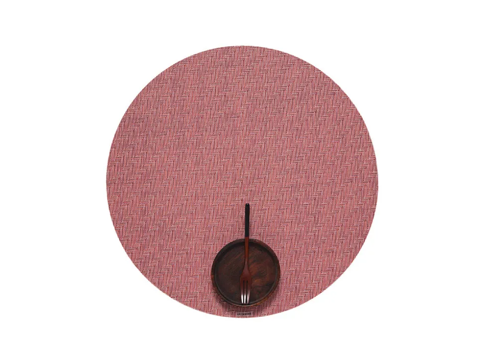 Foxtail Round Placemat in Raspberry
