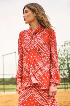 Frances Top in Aces Wild Red