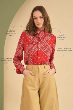 Frances Top in Aces Wild Red