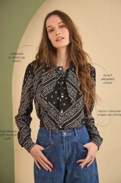 Frances Top in Aces Wild Black