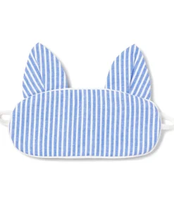 French Blue Seersucker Kitty Eye Mask