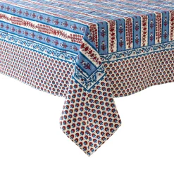 French Tablecloth Avignon Red & Blue