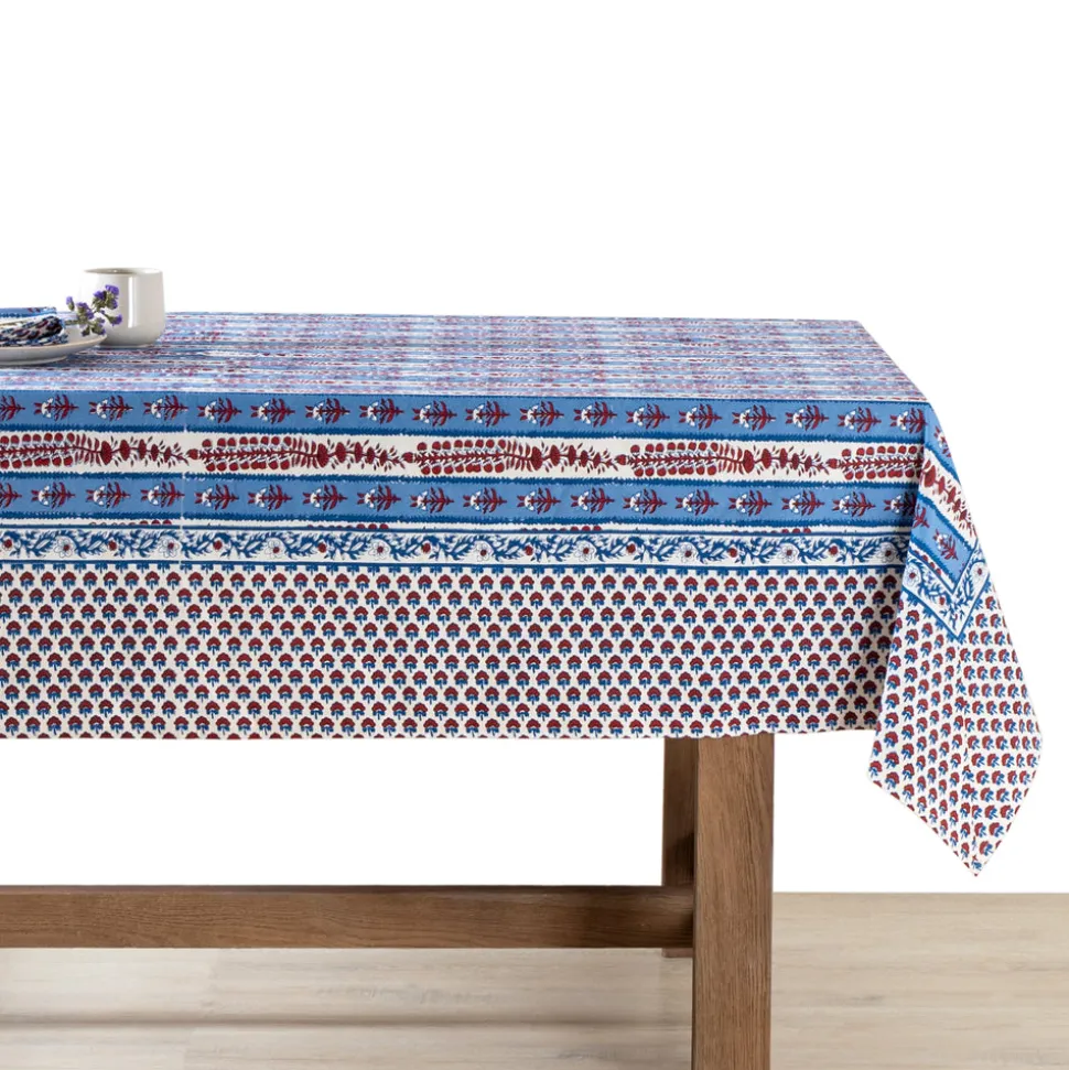 French Tablecloth Avignon Red & Blue
