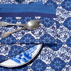French Tablecloth Azulejo Blue