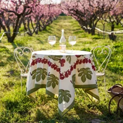 French Tablecloth Fig Red & Green