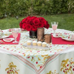 French Tablecloth Fraises des Bois Bleu