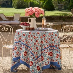 French Tablecloth Grenadine Red & Blue