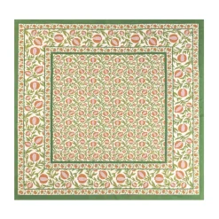 French Tablecloth Grenadine Orange & Green