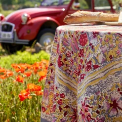 French Tablecloth Jardin Red & Grey