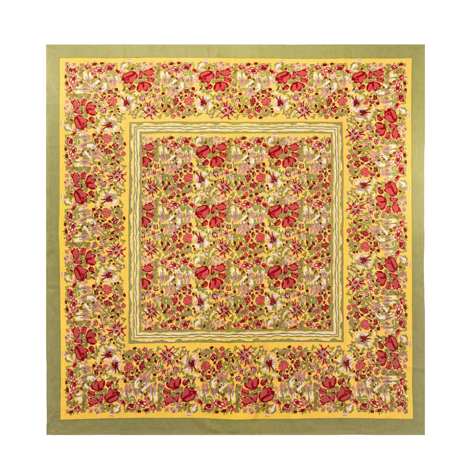 French Tablecloth Jardin Red & Green