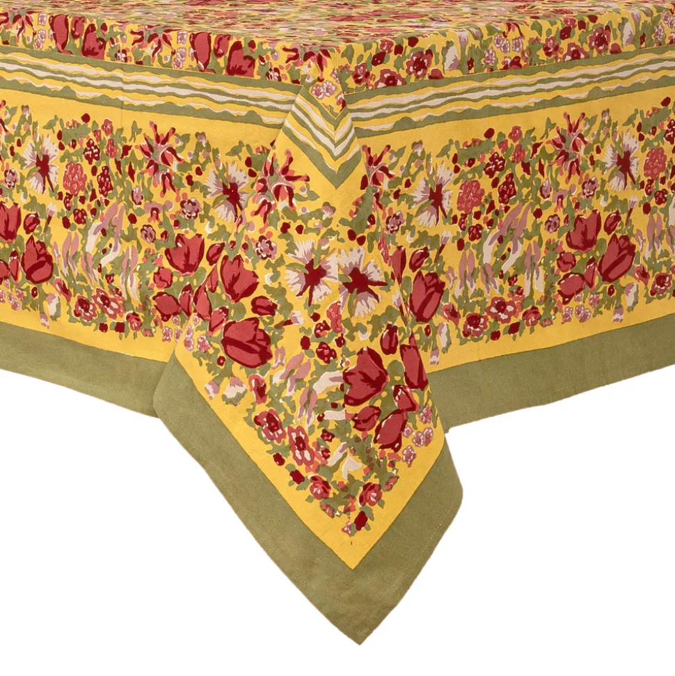 French Tablecloth Jardin Red & Green