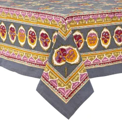French Tablecloth Pansy Red & Grey