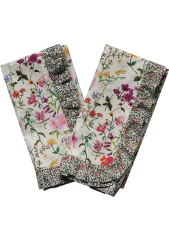 Frill Napkin Set Made With Liberty Fabric in in Linen Garden