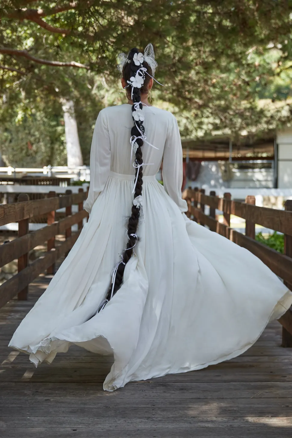 Galina Silk Gown with Swarovski Buttons