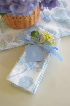 Garden Toile Napkins with Embroidered Bee, Set of 4