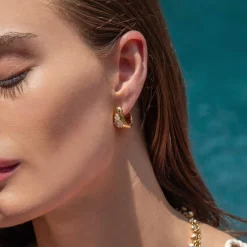 Gardenia Diamond Hoop Earrings