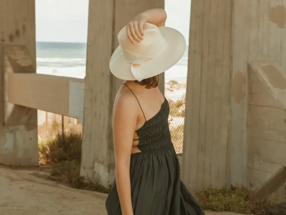 Gardenia Fedora in Bone