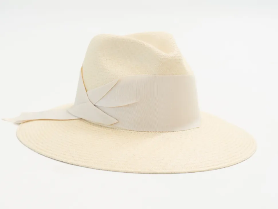 Gardenia Fedora in Bone