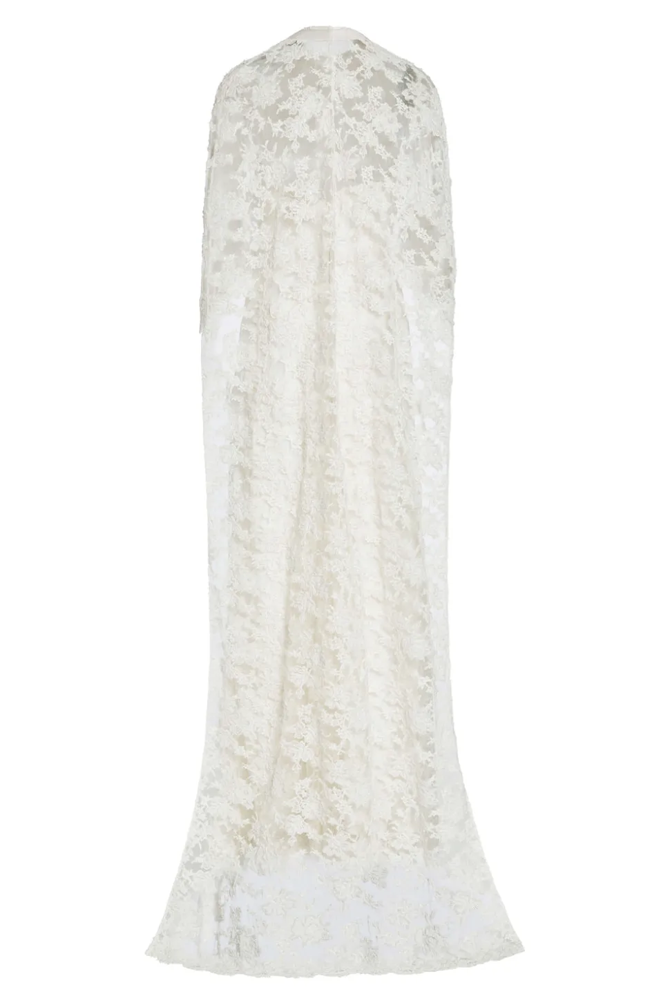 Garland Beaded White Lace Cape with Scalloped Hem