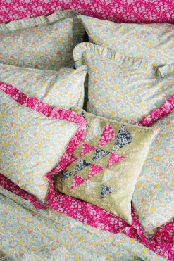 Gathered Edge Pillowcase Made With Liberty Fabric in Betsy Sage