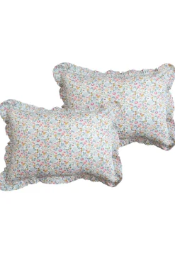 Gathered Edge Pillowcase Made With Liberty Fabric in Betsy Grey