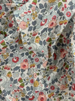Gathered Edge Pillowcase Made With Liberty Fabric in Betsy Grey