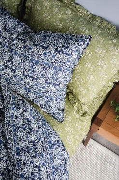 Gathered Edge Pillowcase Made With Liberty Fabric in Capel Pistachio