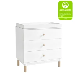 Gelato 3-Drawer Changer Dresser with Removable Changing Tray in White & Washed Natural